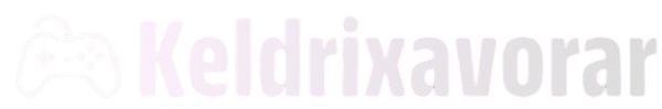 A light pink stylized text logo reading 'Keldrixavorar' on a white background, with a faint outline of a game controller on the left.